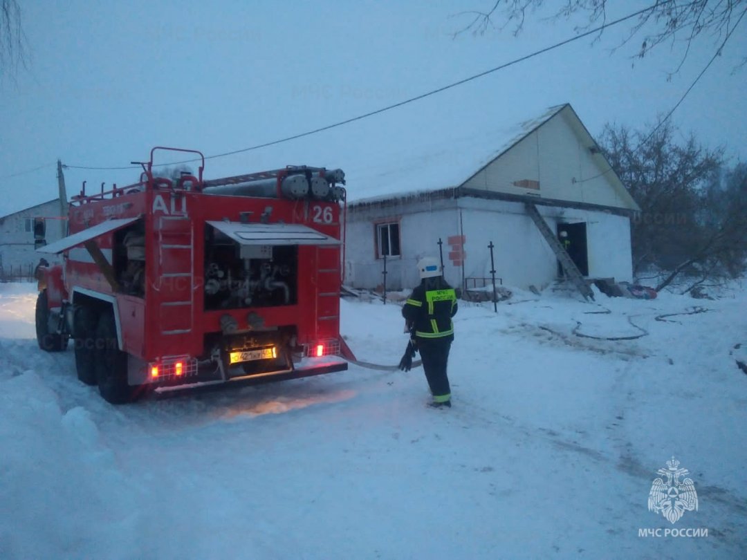 Пожар в Бабынинском районе, с. Сабуровщино